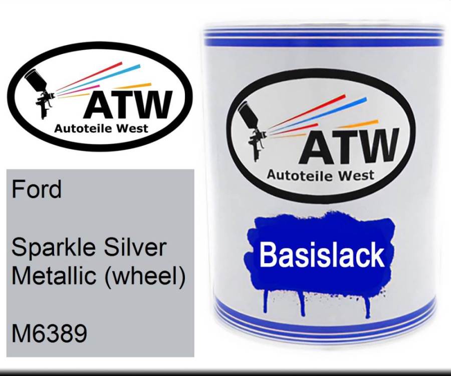 Ford, Sparkle Silver Metallic (wheel), M6389: 1L Lackdose, von ATW Autoteile West.